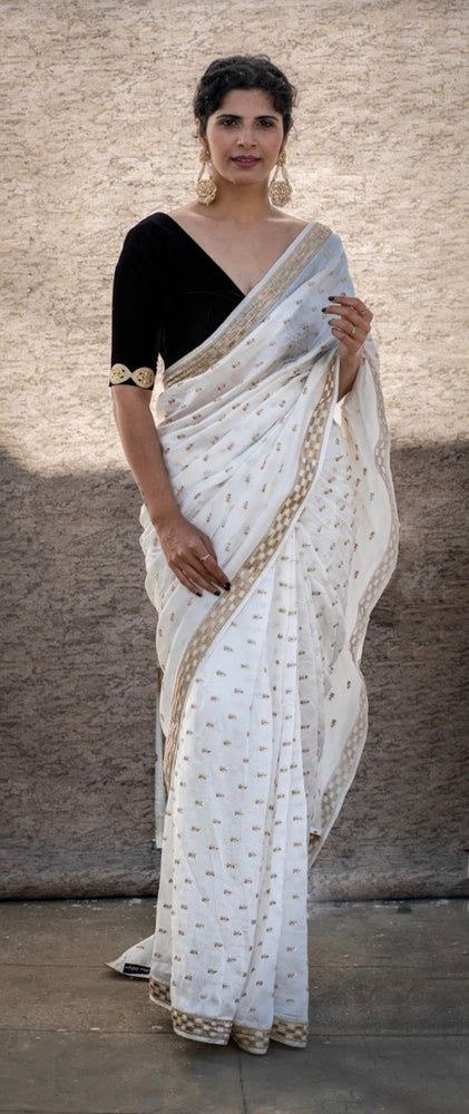 Chinar Gold Zari Saree - Axariya's Closet