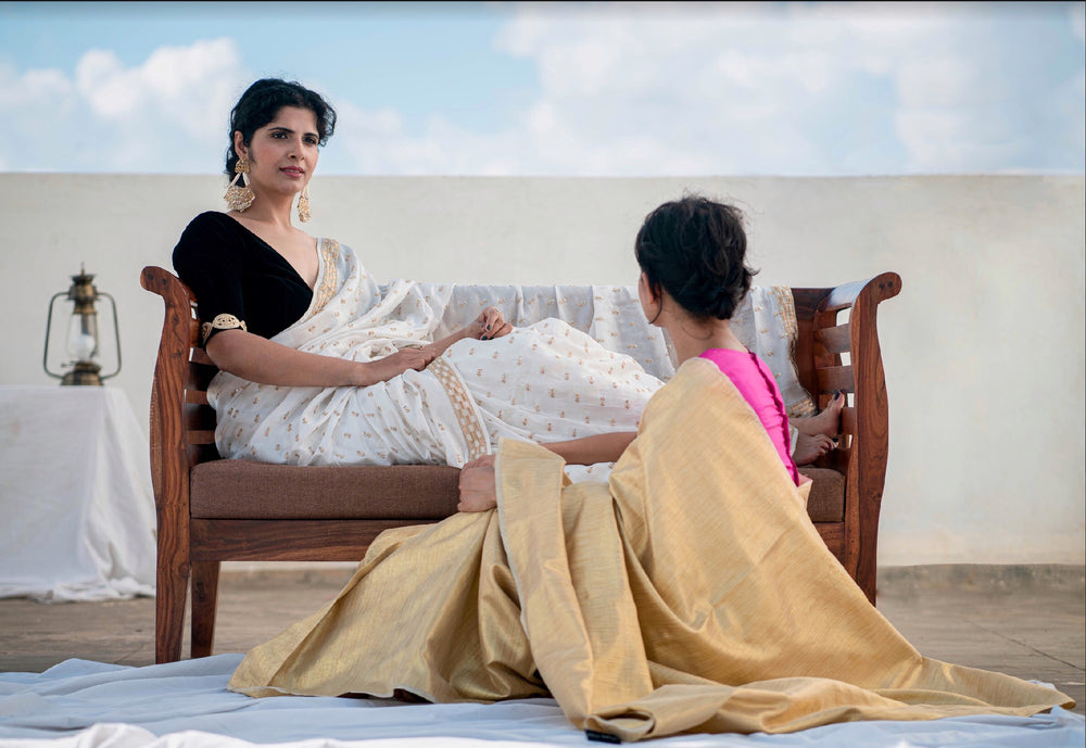 Chinar Gold Zari Saree - Axariya's Closet