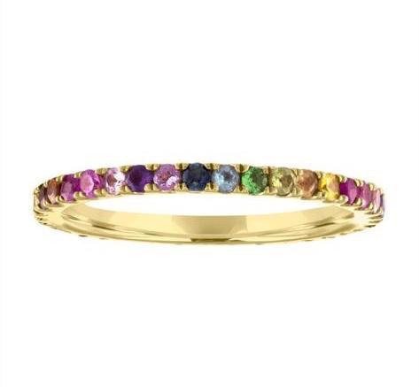 Rainbow Pave 14K Yellow Gold - Axariya's Closet